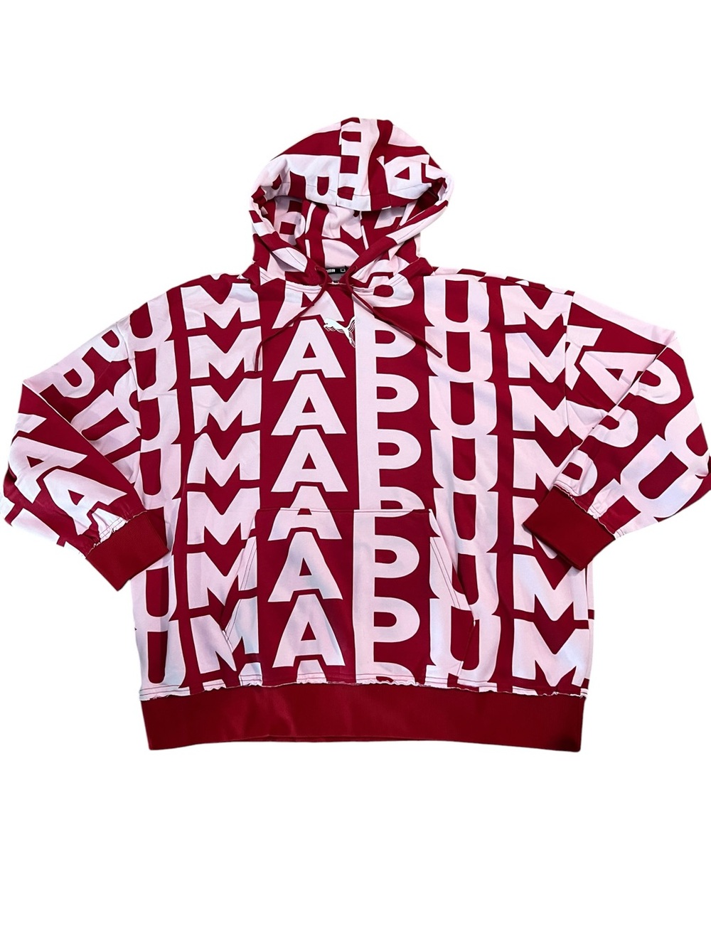 Puma Red & White All-Over Logo Hoodie